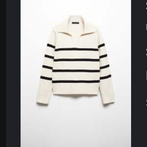 NWT Mango Striped Polo-neck Sweater